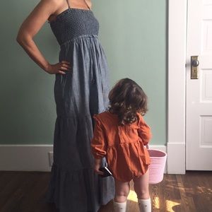 Anthropology denim maxi dress.